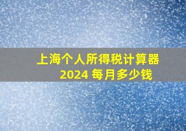 上海个人所得税计算器2024 每月多少钱